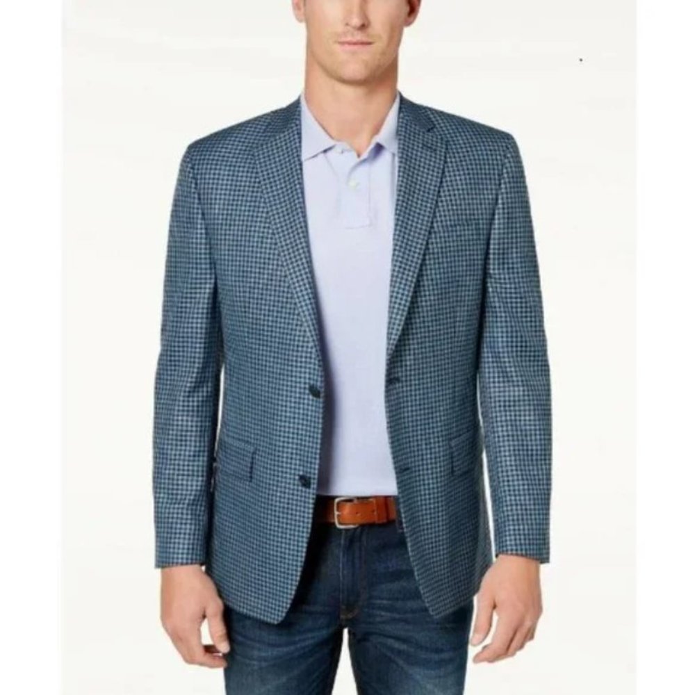 BUNDLE SPECIAL!! Michael Kors Kelson Blazer NWT Blue Grey Check Double Vent 44S